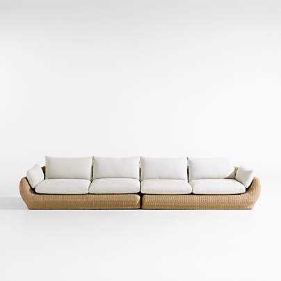 Ipanema 164" Wicker Outdoor Sofa with Cushions