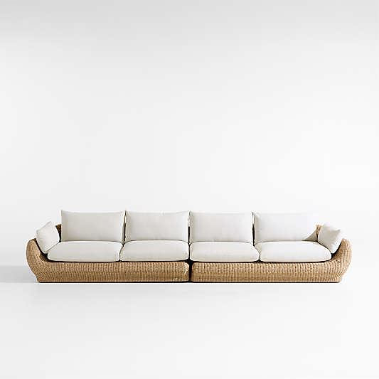 Ipanema 164" Wicker Outdoor Sofa with Cushions