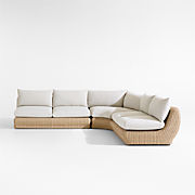 Ipanema Wicker 4-Piece Corner Left-Arm Chaise Outdoor Sectional with Cushions