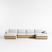 Ipanema Wicker 4-Piece Corner Right-Arm Chaise Outdoor Sectional with Cushions
