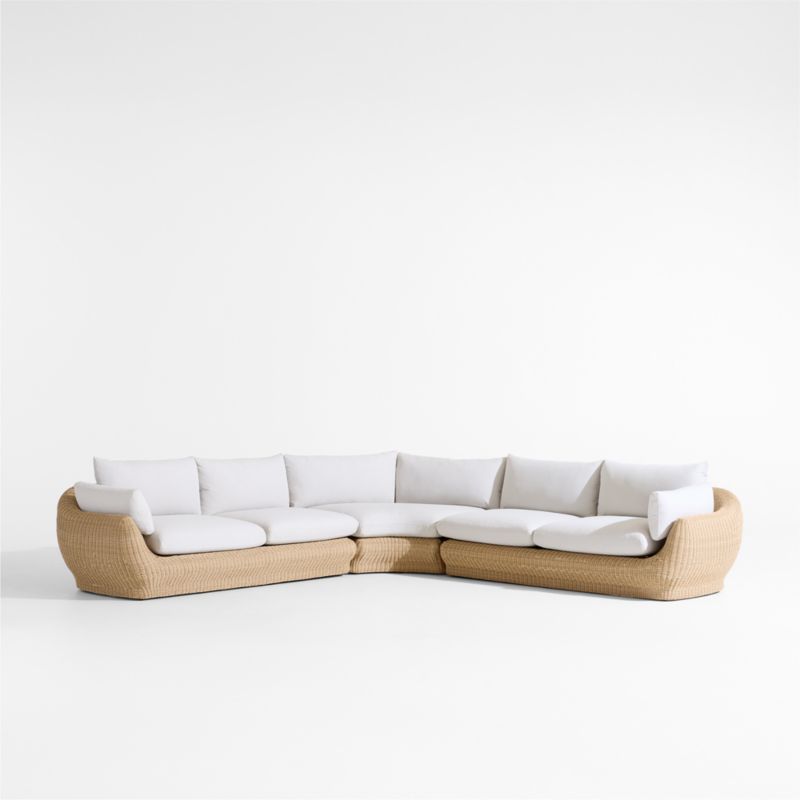 Ipanema Wicker 3-Piece L-Shaped Outdoor Sectional with Cushions - image 2 of 6