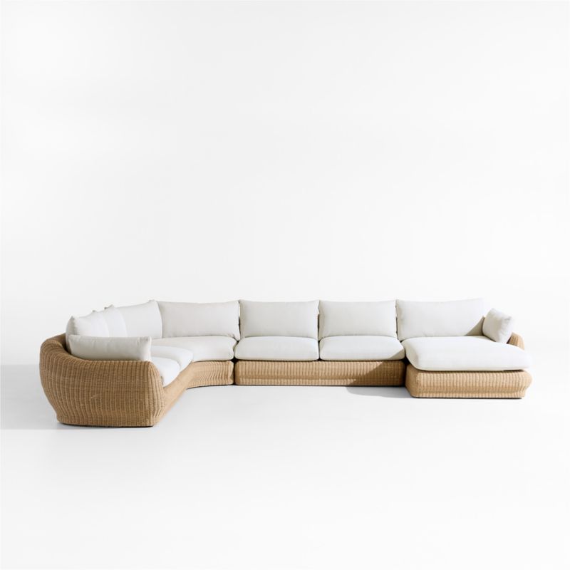 Ipanema Wicker 4-Piece Corner Right-Arm Chaise Outdoor Sectional with Cushions