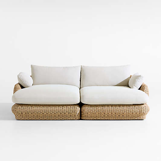 Ipanema Wicker Double Chaise Outdoor Sectional with Cushions