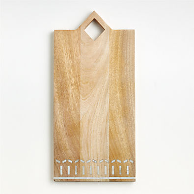 View Isadore Rectangle Marble Inlay Wood Serving Board details