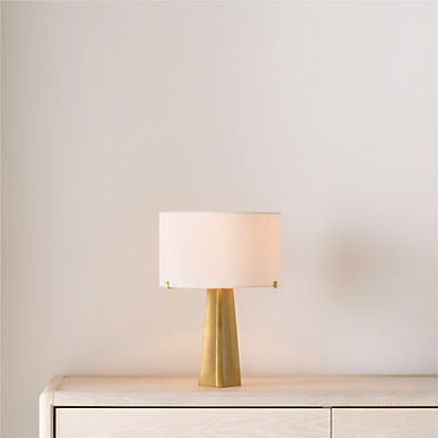 View Isla Brass Triangle Mini Table Lamp 13" details