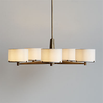View Isla Brushed Brass Metal Chandelier Light 33.5" details