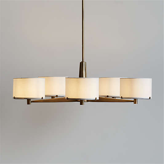 Isla Brushed Brass Metal Chandelier Light 33.5"