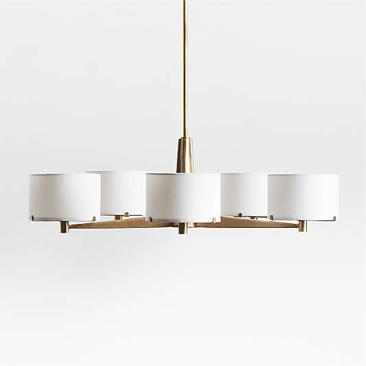 Isla Brushed Brass Metal Chandelier Light 33.5"