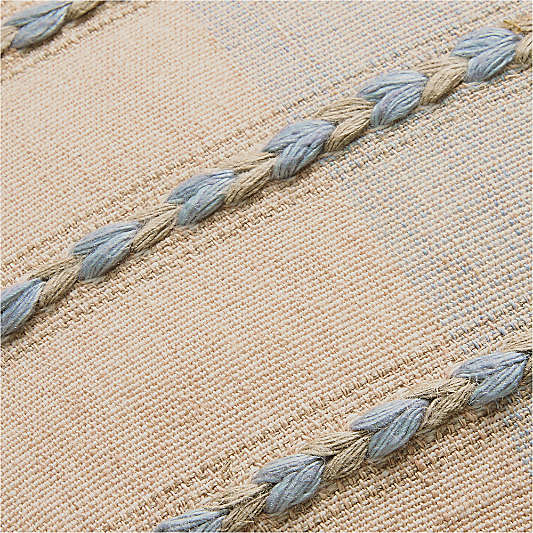 Isla Braided Stripe 23"x23" Bunbury Blue Throw Pillow with Down-Alternative Insert