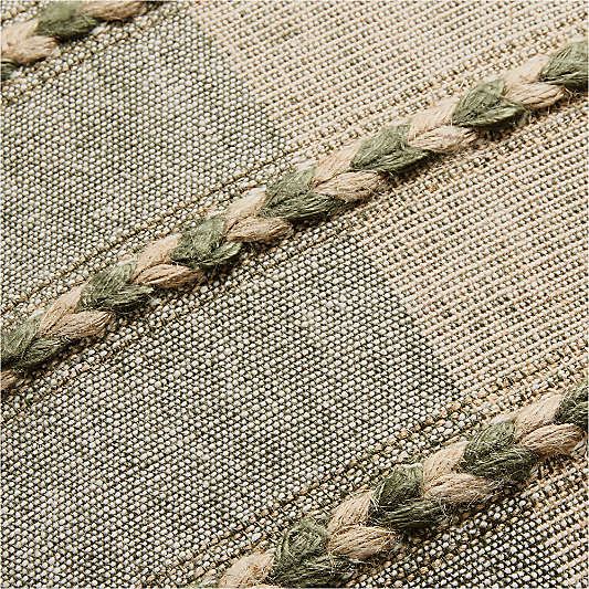 Isla Braided Stripe 23"x23" Shadow Sage Green Throw Pillow with Down-Alternative Insert