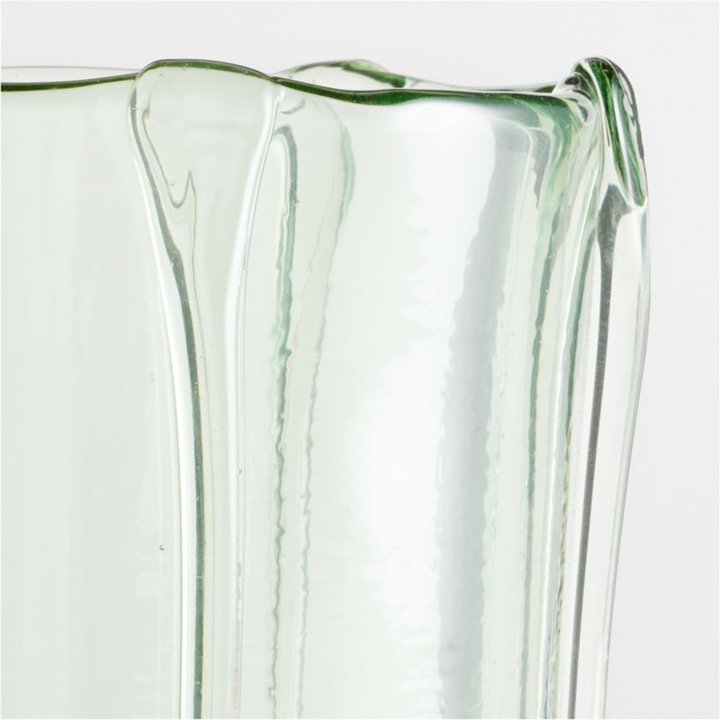 Isla Medium Smoke Green Recycled Glass Hurricane Candle Holder - image 5 of 7