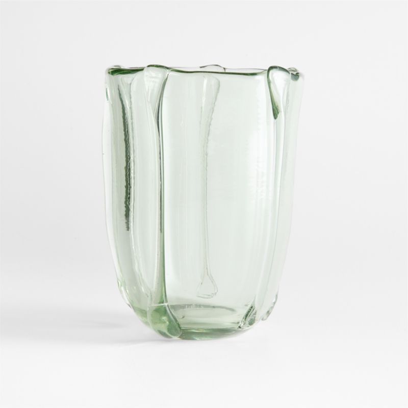 Isla Medium Smoke Green Recycled Glass Hurricane Candle Holder - image 4 of 7