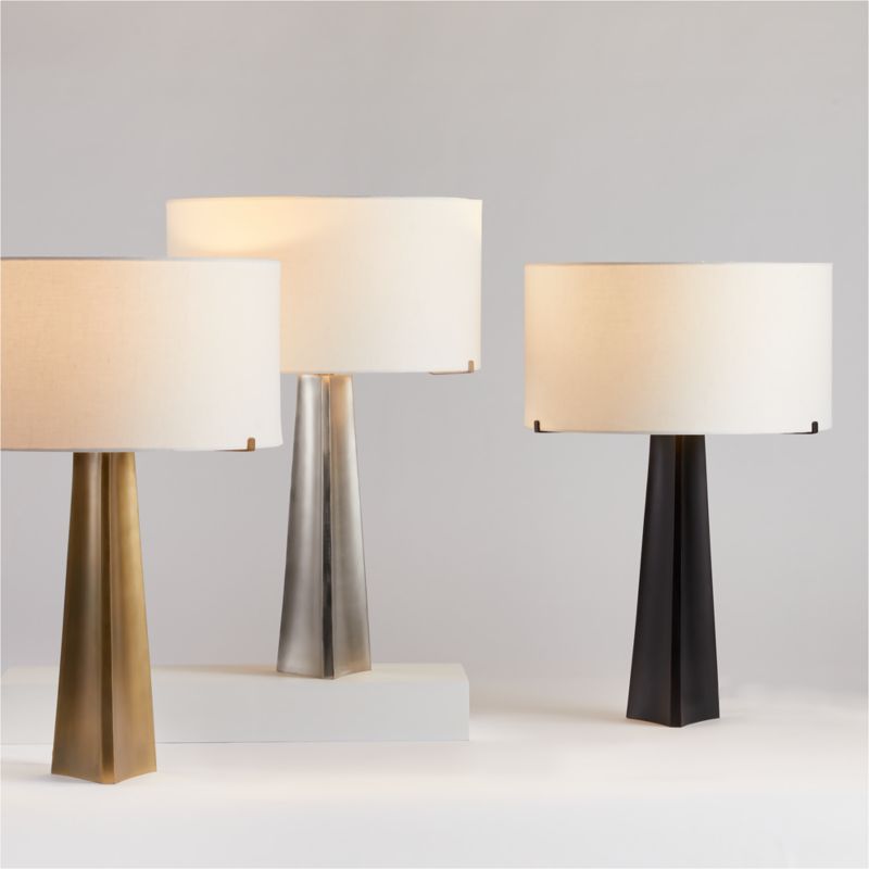 Isla Bronze Triangle Table Lamp, Set of 2 - image 2 of 5