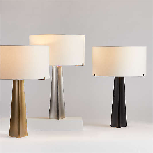 Isla Brass Triangle Table Lamp, Set of 2