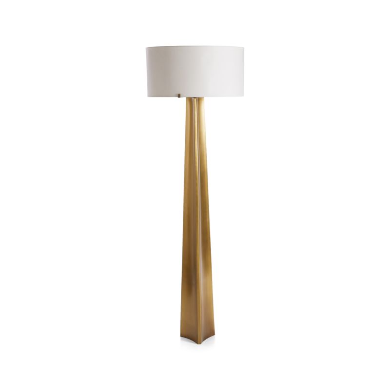 Isla Brass Triangle Floor Lamp + Reviews | Crate & Barrel