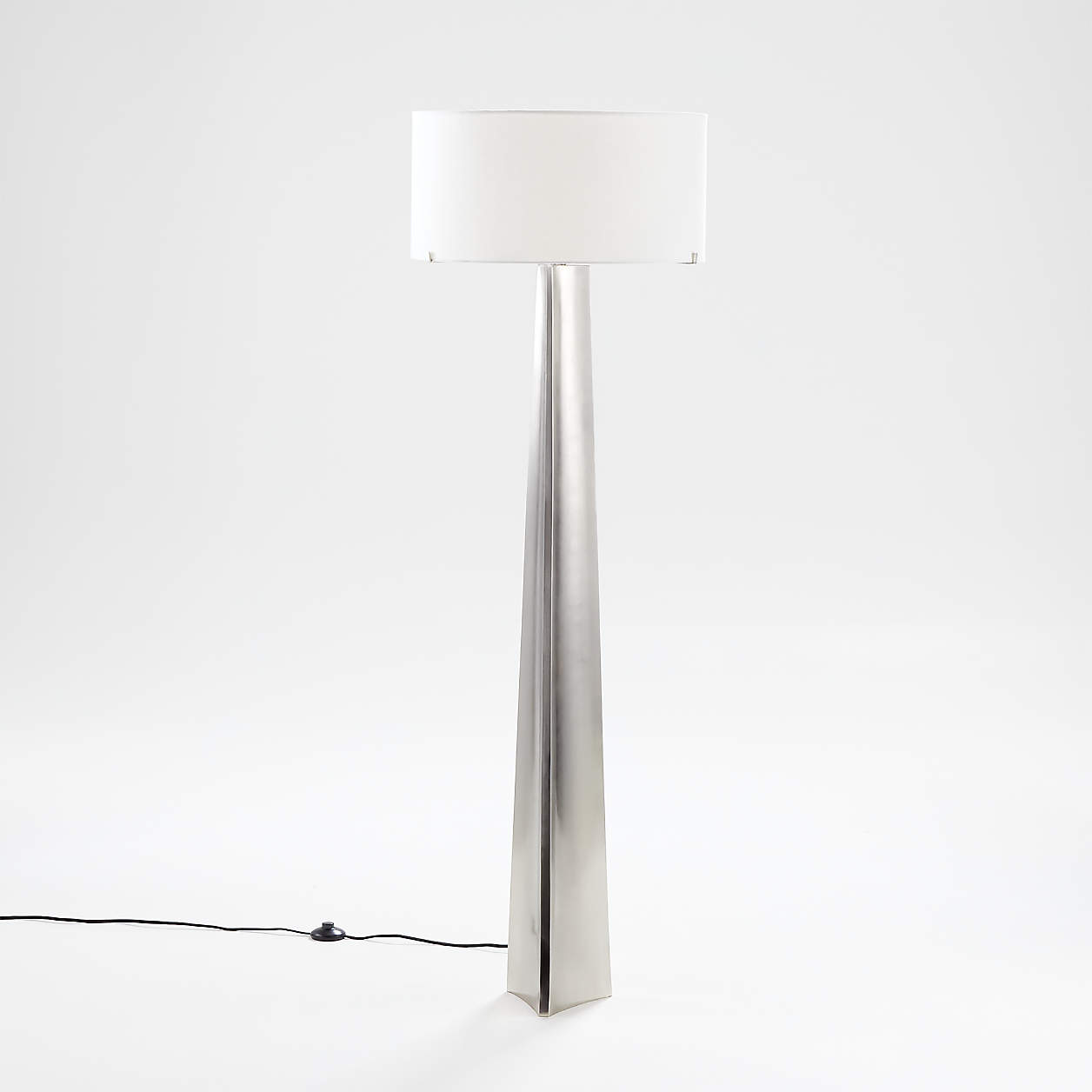 Isla Pewter Triangle Floor Lamp + Reviews Crate & Barrel