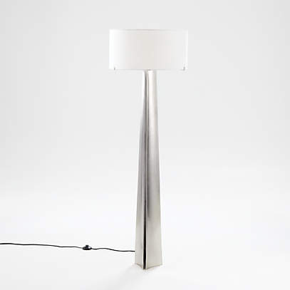 Isla Pewter Triangle Floor Lamp, Crate And Barrel Floor Lamps