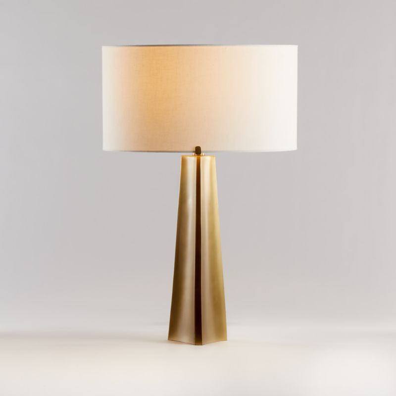 Isla Brass Triangle Table Lamp + Reviews | Crate & Barrel