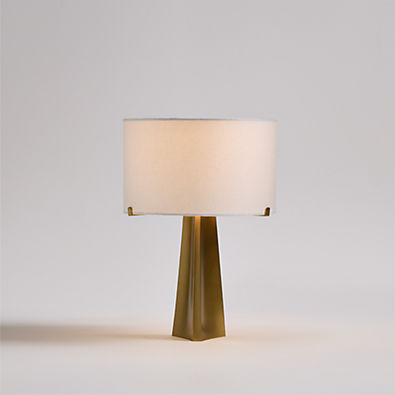 View Isla Brass Triangle Mini Table Lamp 13" details