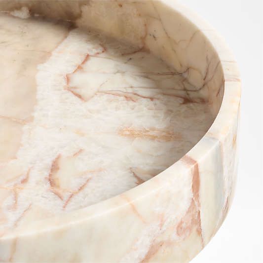 Isola Red Marble Pedestal Tray