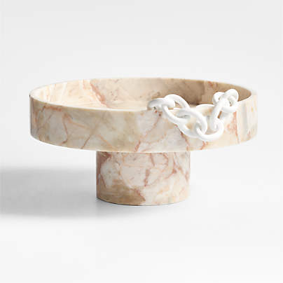 Isola Red Marble Pedestal Tray