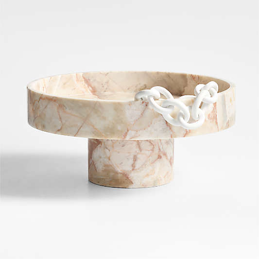 Isola Red Marble Pedestal Tray