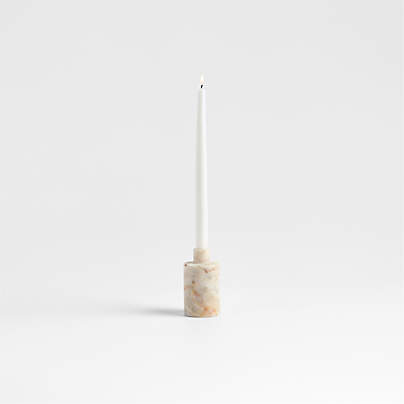 Isola Tall Red Marble Candle Holder 4.75"
