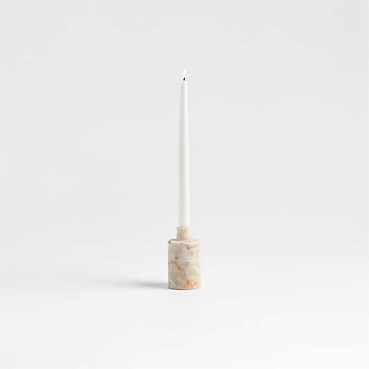 Isola Tall Red Marble Candle Holder 4.75"