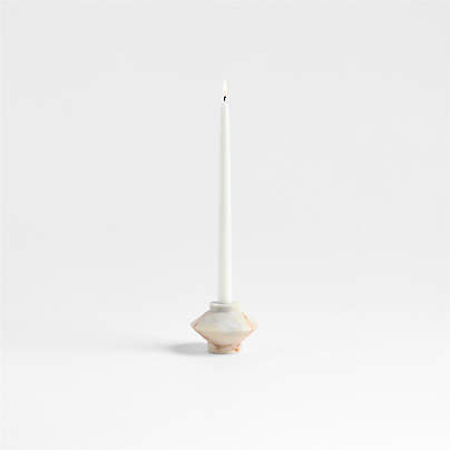 Isola Wide Red Marble Candle Holder 2.75"