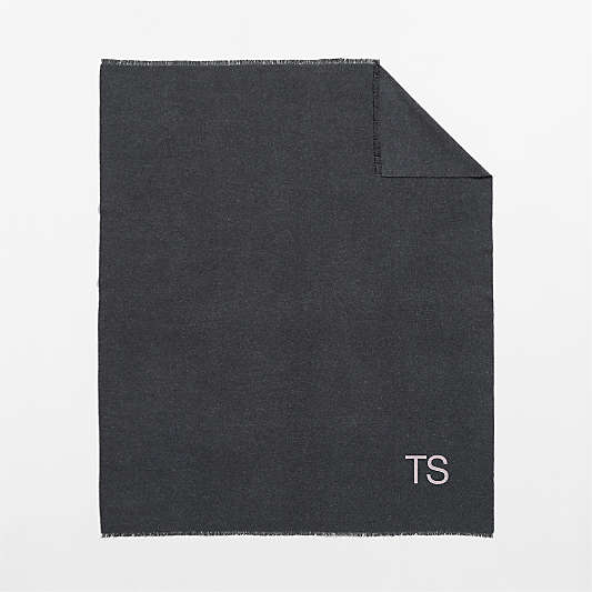 Italian 70"x55" Cashmere Blend Charcoal Throw Blanket