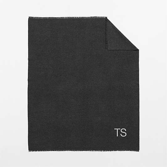 Italian 70"x55" Cashmere Blend Charcoal Throw Blanket