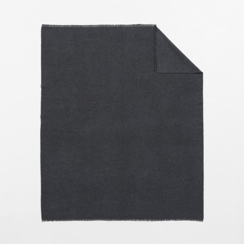 Italian 70"x55" Cashmere Blend Charcoal Throw Blanket - image 1 of 5