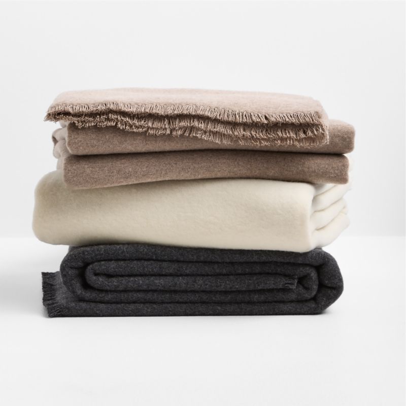 Italian 70"x55" Cashmere Blend Charcoal Throw Blanket - image 4 of 5