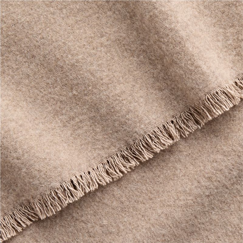 Italian 70"x55" Cashmere Blend Taupe Throw Blanket - image 1 of 5