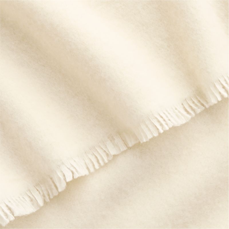 Italian 70"x55" Cashmere Blend Ivory Throw Blanket - image 1 of 5
