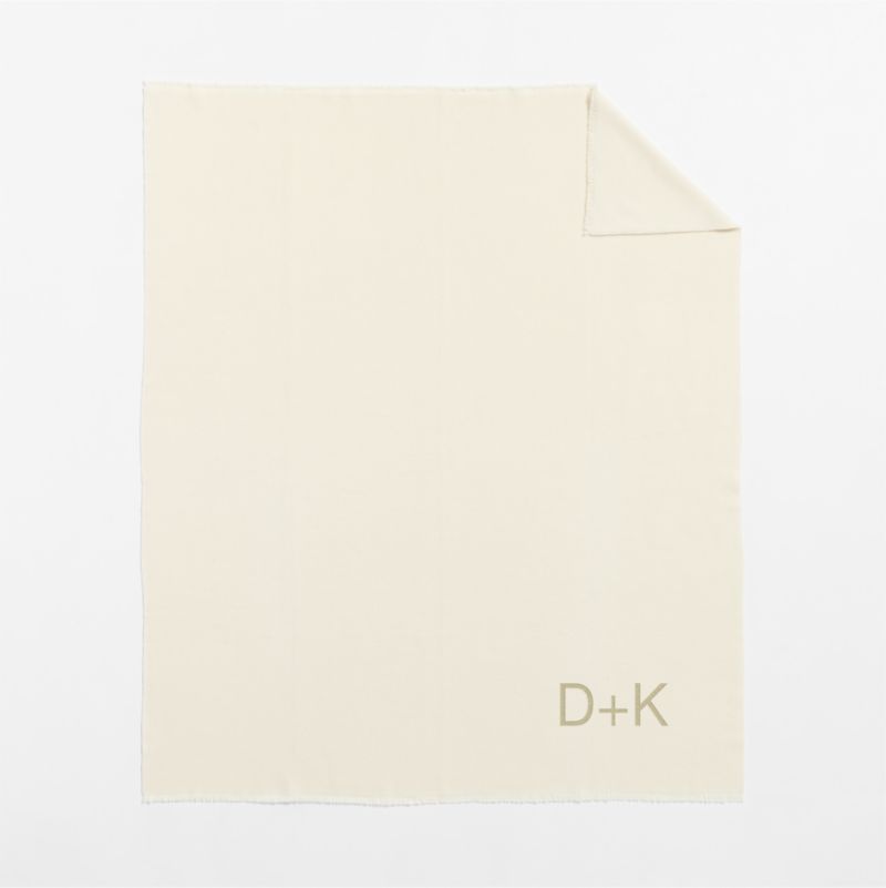 Italian 70"x55" Cashmere Blend Ivory Throw Blanket - image 3 of 5