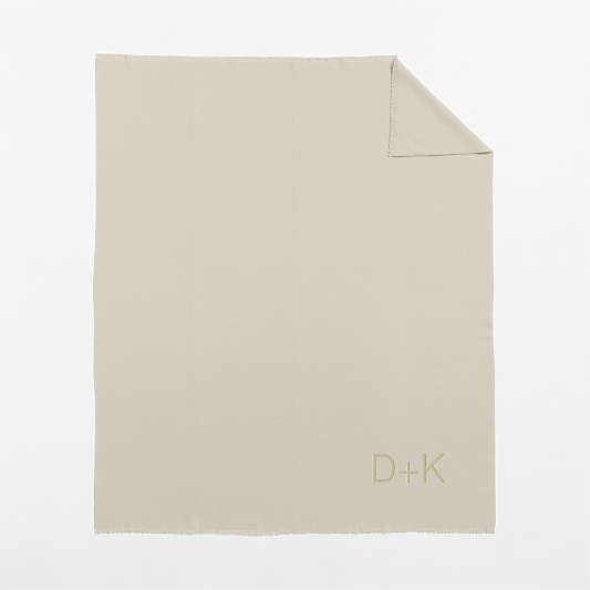 Italian 70"x55" Cashmere Blend Ivory Throw Blanket