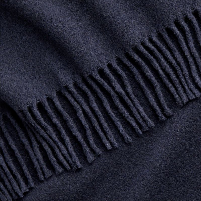 Italian 70"x55" Wool Indigo Throw Blanket - image 3 of 5