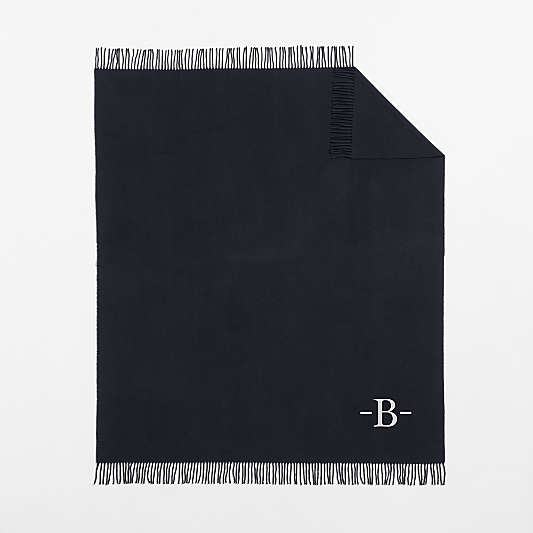 Italian 70"x55" Wool Indigo Throw Blanket