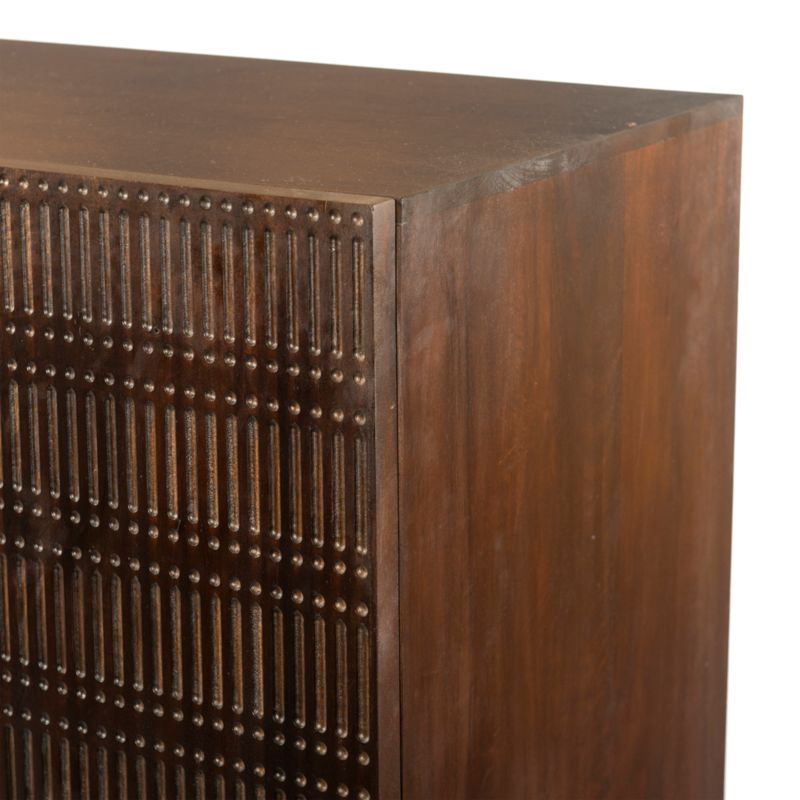 Ivan Dark Brown Wood Bar Cabinet with Storage