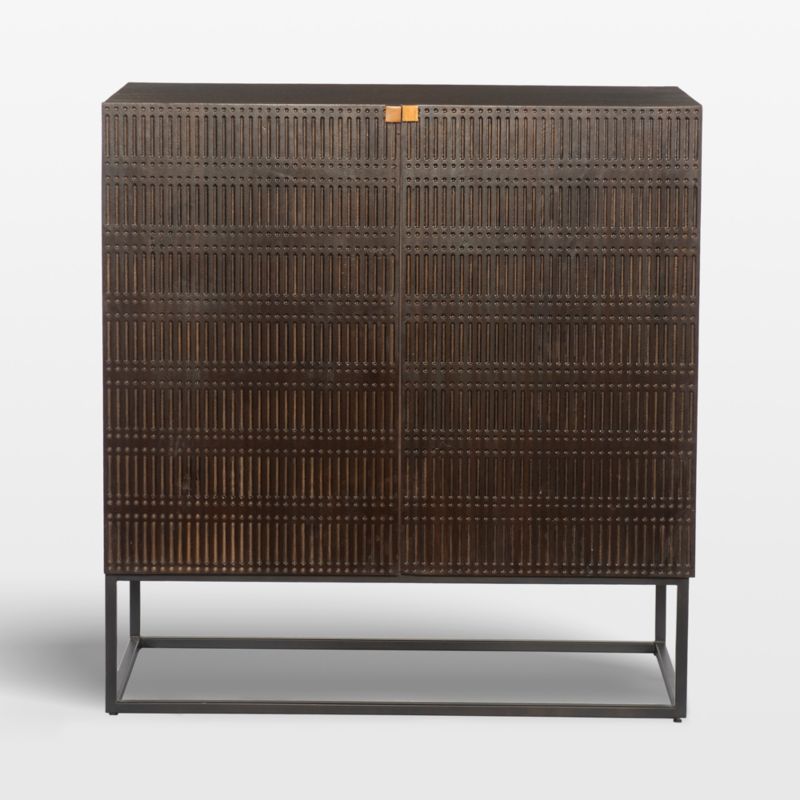 Ivan Dark Brown Wood Bar Cabinet with Storage