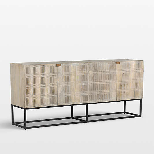 Ivan 69" Light Wash Mango Wood Storage Media Console