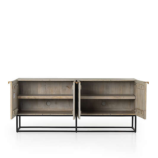 Ivan 69" Light Wash Mango Wood Storage Media Console
