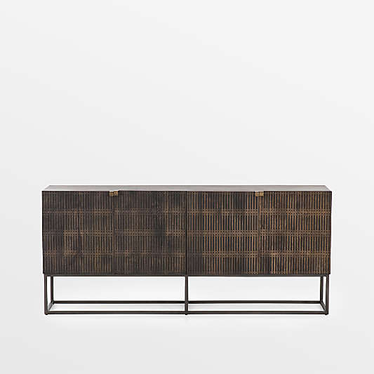 Ivan 69" Wood and Iron Storage Media Console