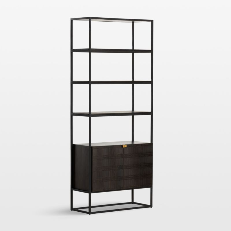 Ivan Dark Brown Wood Storage Bookcase