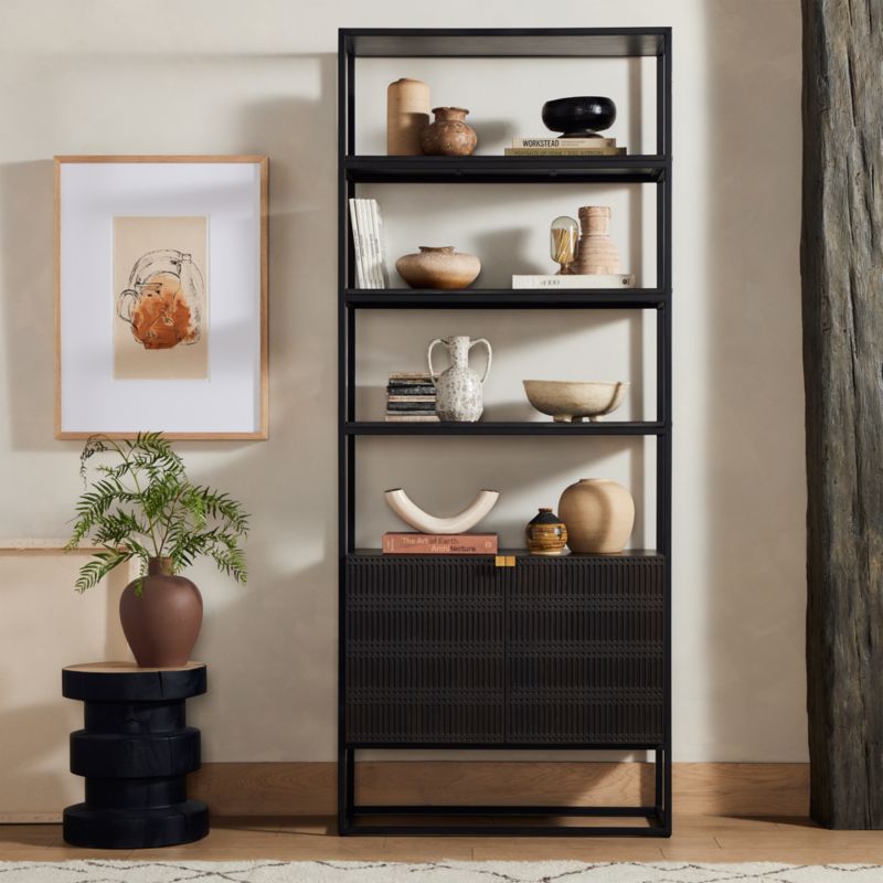 Ivan Dark Brown Wood Storage Bookcase