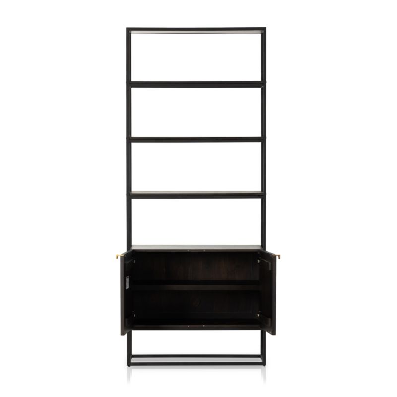 Ivan Dark Brown Wood Storage Bookcase