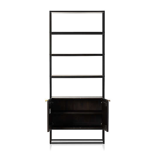 Ivan Dark Brown Wood Storage Bookcase