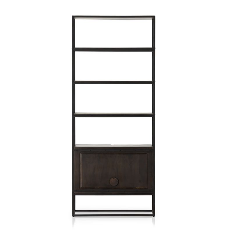 Ivan Dark Brown Wood Storage Bookcase