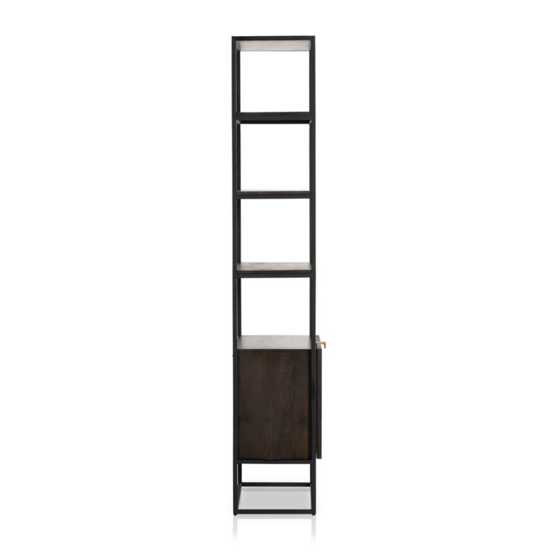 Ivan Dark Brown Wood Storage Bookcase